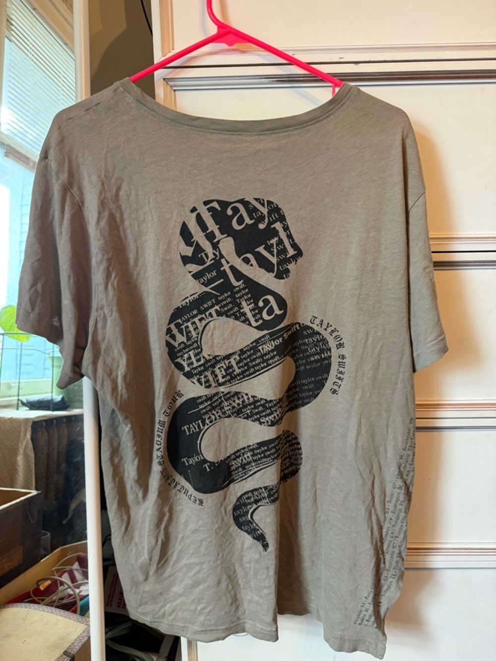 Gray Tee with Black Snake Graphic